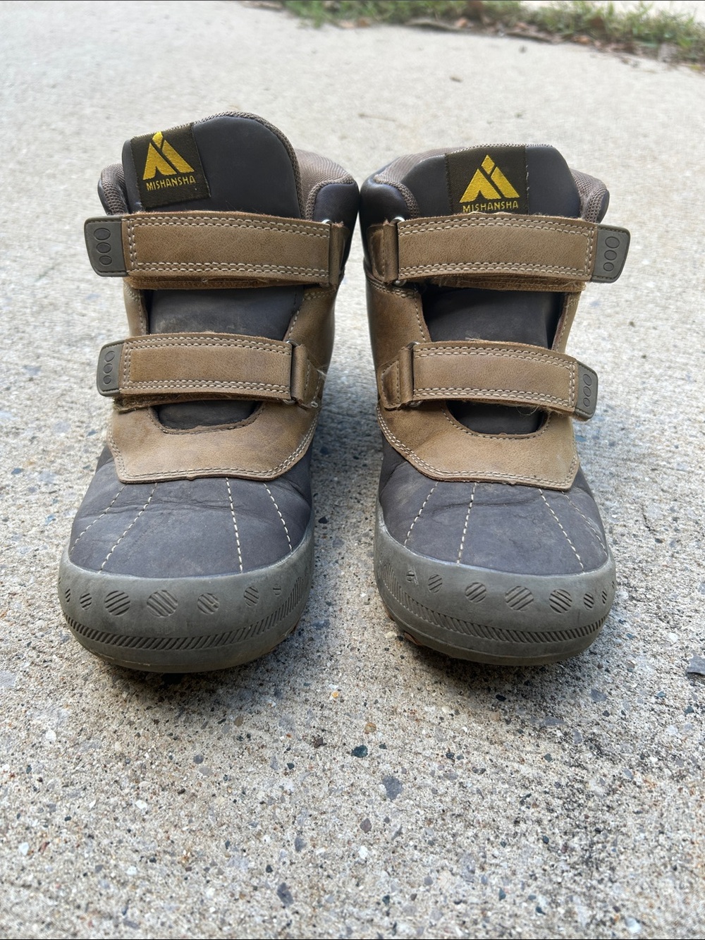 Mishansha Kids Brown and Tan Hook-and-Loop Outdoor Boots Size 3.5